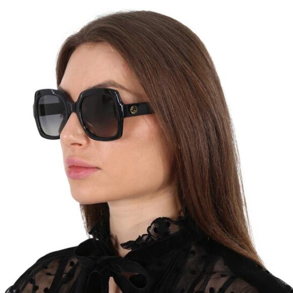 New! Gucci GG1337S 001 Black Square Oversized Sunglasses, Authentic main image 5
